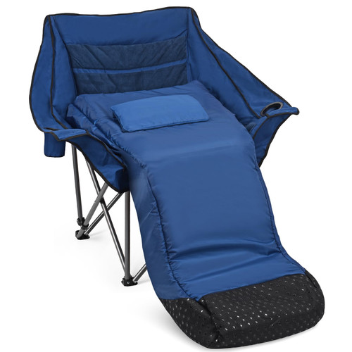 Heavy Duty Oversized Fully Padded Camping Chair with Foot Pocket, Comfortable Sports Chair for Adults, Outdoor Winter, Ice Fishing, Hunting, RV, Insert Hand Warmer for A DIY Warm Heated Chair, 400 LBS