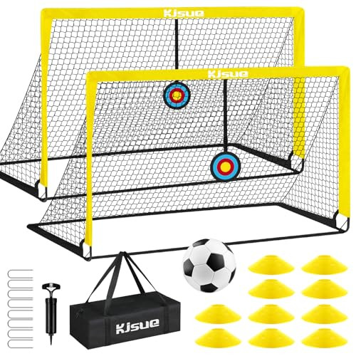 Kids Soccer Goal, Soccer Goals for Backyard Set of 2, 5x3.6ft Portable Soccer Goal Pop Up Soccer Net, Soccer Nets Training Equipment with Soccer Targets for Kids Age 3-5 6-8 8-12 10-12 Sports Games