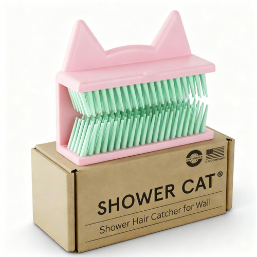 Hair Catcher Shower Wall, Hair Trap - Hair Collector for Shower, Silicone Hair Catchers for Shower, Drain Protector and Bathtub (Pink)