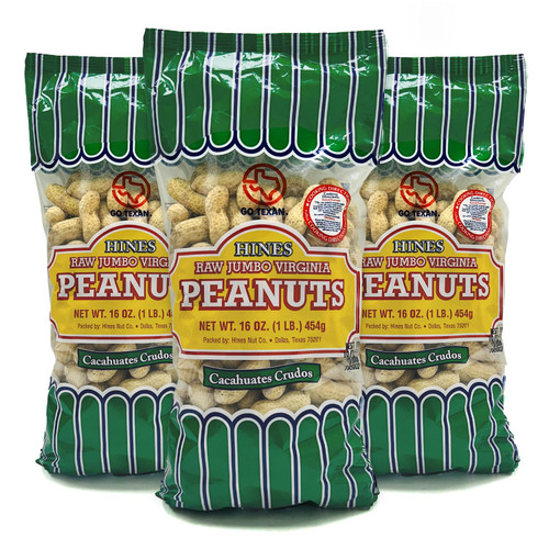 HINES Raw Jumbo Virginia Peanuts, 1 Pound (Pack of 3)