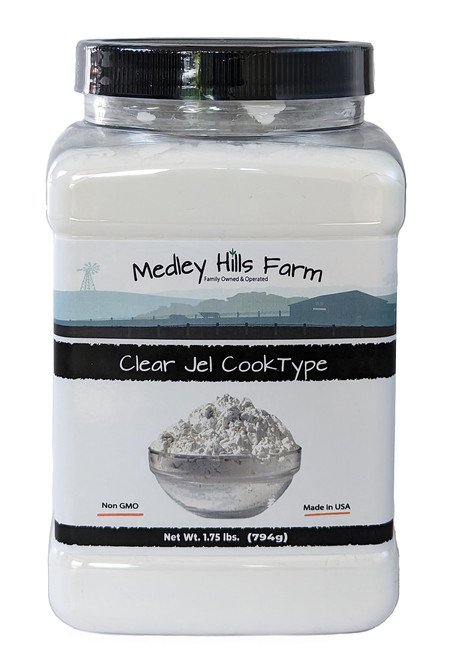 Clear Jel by Medley hills farm 1.75 Lbs. in Reusable Container - Great Clear Jel for canning Pie Filling - Gluten-Free - Non-GMO - Made in USA