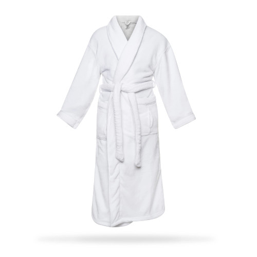 CHADSWORTH & HAIG Minx Plush Bathrobe - Plush Interior and Exterior - Perfect Luxury Bathrobe for Men and Women - L/XL White