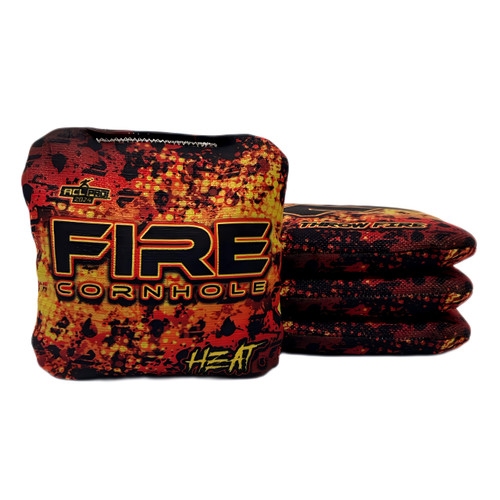 FIRE CORNHOLE | Cornhole Bags | ACL Pro Approved | Weather Resistant | Regulation Size and Weight | Heat Series | Set of 4 | Made in The USA (Blood Orange)