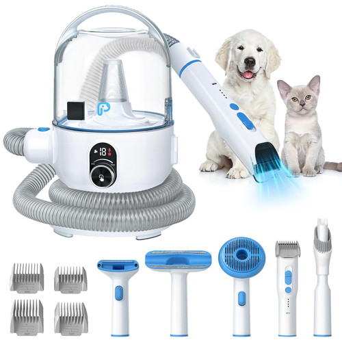ACEKOOL Dog Hair Vacuum, Dog Grooming Kit Suck in 99% Pet Hair, 11Kpa Suction Power, Low Noise, 5 Pet Grooming Tools, Dog Grooming Vacuum for Dog/Cat Hair