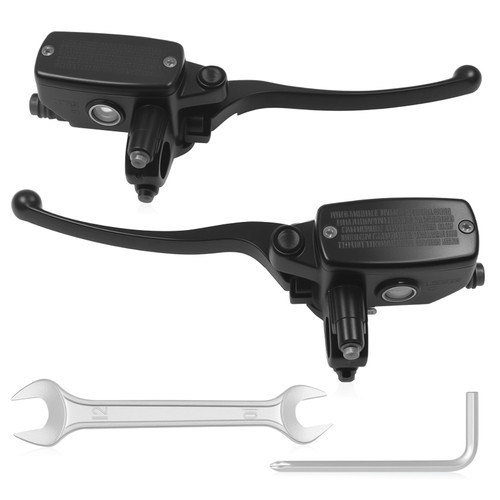 Triumilynn 7/8 Inch 22mm Brake Clutch Master Cylinder Replacement for Hon-da Yamaha Suzuki Kawasaki, 7/8" Handlebar for Universal Motorcycle - Left & Right（Black）