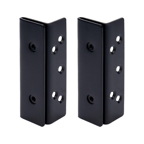 Dnyta 2pcs Double Hook Slot Bracket Black Bed Rail Brackets Bed Frame Connectors for Headboards Footboards Hold