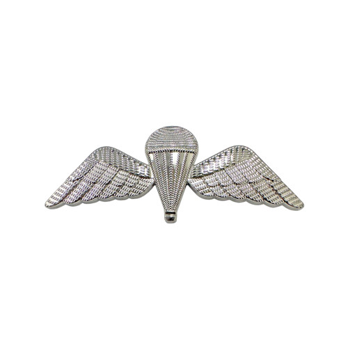 British Silver Small Parachutist Foreign Jump Wings, Brite