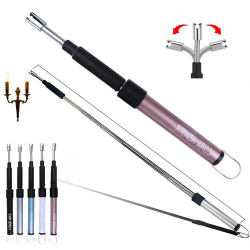 XTENDR ARCS V2 Extendable 2.5 Feet. Arc Extra Long Lighter, Flameless Fireplace Stove Electric Candle Lighter, Long Neck for Pilot Light, Grilling, Firepit, Kitchen, BBQ (Blue)