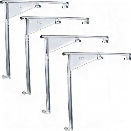 4pcs Valance Clips 3.5" Clear Vertical Blind Hidden Retainer Holder Installation Bracket with Built in Valance Outside Mount The headrail Size Measured 1.5"(38mm) in Top