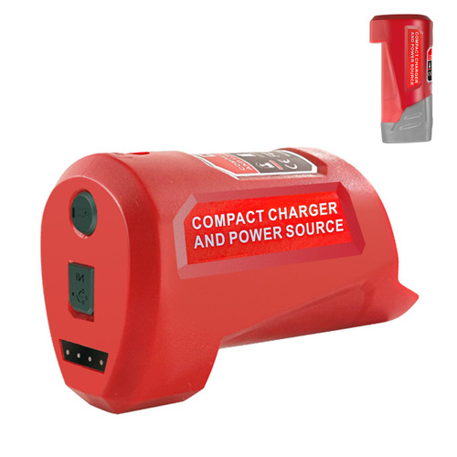 BTRUI Upgrade for M12 USB Power Source Charger Adapter for Milwaukee 12V Battery, Type-C Input Charging, USB Output & DC 12V Outlet for Heated Jacket, Replace 48-59-1201 49-24-2310 (Adapter ONLY)
