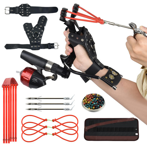 JTXCDFHMJ Slingshot,Wrist Support Rocket Fishing and Hunting,Dual Purpose Slingshot for Hunting Hand (Black Right)