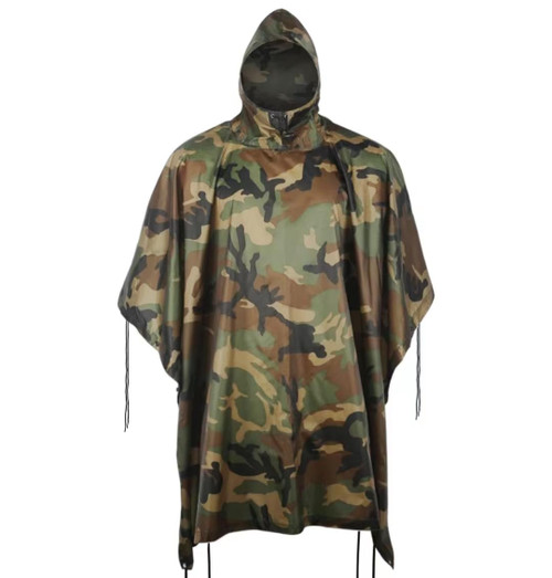 Fousam Camo Rain Poncho, Multi Use Waterproof Rain Coat for Hunting, Hiking, Traveling, Camping