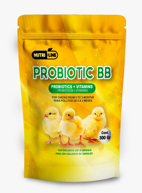 NUTRI-LINE Probiotics y Vitamins for Chicks Powder Supplements 300gr - Probioticos y Vitaminas en polvo para Pollitos Apoyo nutrional para un crecimiento saludable