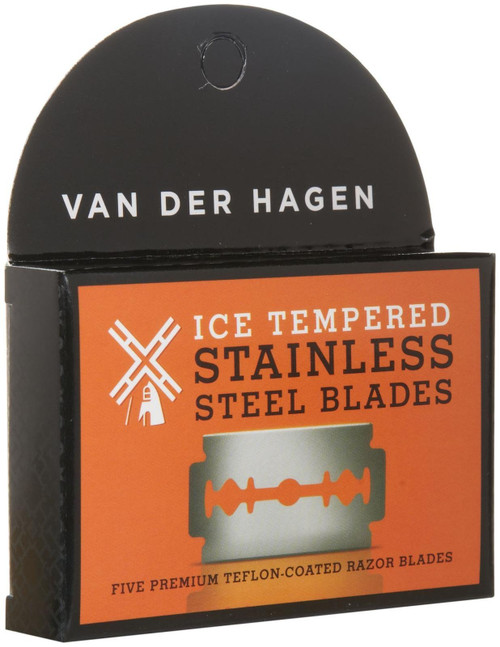 Van Der Hagen Stainless Steel Razor Blades, 5 Count (Pack of 1)