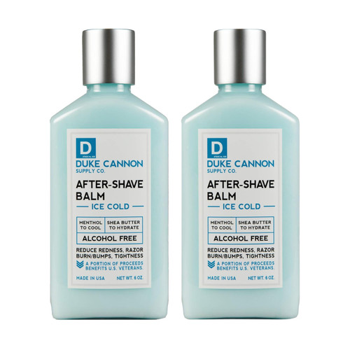 Duke Cannon Supply Co. - Ice Cold Cooling Effect After-Shave Balm, (6 oz) Closes Pores and Soothes Skins to Prevent Irritation - Sandalwood (2 Pack)