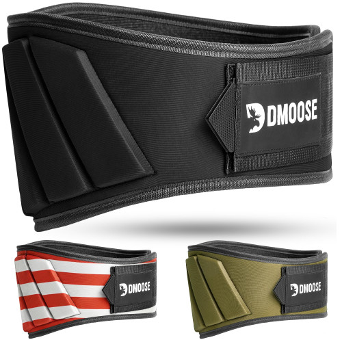 DMoose lifting belts 6 Inch Auto-Lock Breathable Weight Lifting Back Support, Workout Back Support for Lifting, Fitness, Cross Training and Powerlifting - Black Medium