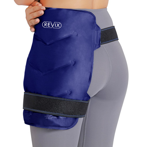 REVIX Ice Pack for Hip Replacement, Flexible Gel Cold Pack for Discomfort Relief, Hip Ice Compression Wrap Cold Compress Therapy, Navy REVIX Ice Pack for Hip Replacement, Flexible Gel Cold Pack for Discomfort Relief, Hip Ice Compression Wrap Cold Compress Therapy, Navy