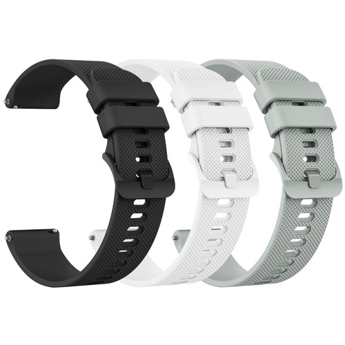 Mugust GloryFit Smart Watch Bands for GloryFit T80 T70 T60 T50 P99 P98 Smartwatch, Quick Release Silicone Replacement Band (Black+White+Grey)