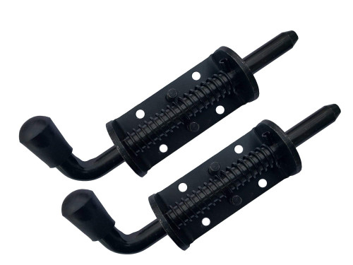 6-3/4" Heavy Duty Spring Loaded Barrel Bolt Latch for Shed Doors, RV Trailer Gates, Ramps (2)