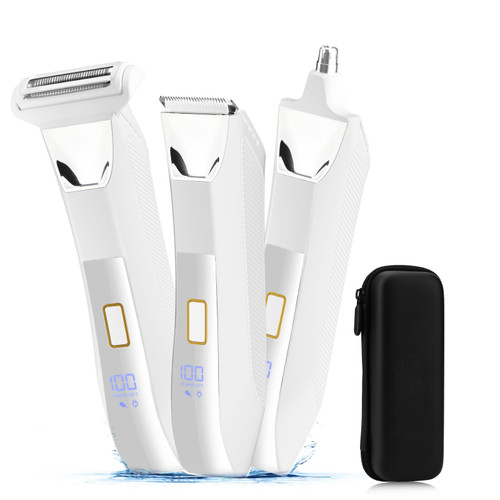 Manscape Body and Ball Trimmer for Men, 3-in-1 Pubic Groin & Nose Hair Trimmer, Ball Shaver & Body Groomer, Wet/Dry Electric Razors for Smooth Shaving, IPX7 Waterproof with Travel Case