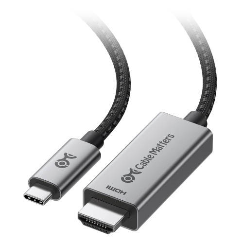Cable Matters 48Gbps 8K Unidirectional USB C to HDMI 2.1 Cable for macOS, Windows - 3ft, Supports 4K@240Hz / 8K@60Hz with HDR, Thunderbolt 4 to HDMI 2.1 Cable, No Firmware Update Needed