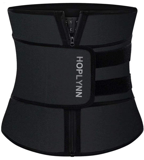 HOPLYNN Neoprene Sweat Waist Trainer Corset Trimmer Shaper Belt for Women, Workout Plus Size Waist Cincher Stomach Wraps Bands Black X-Large