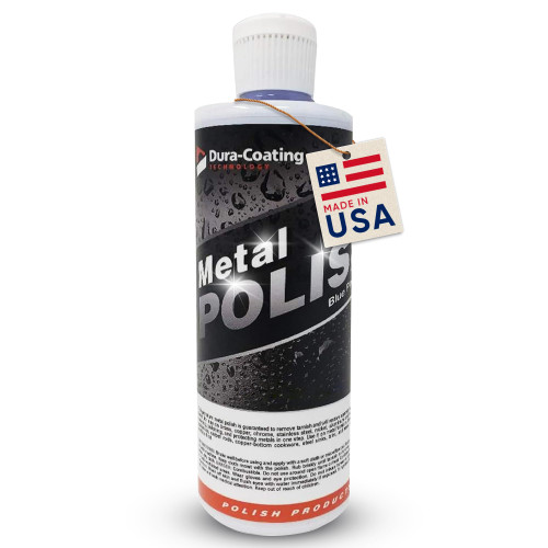 DURA-COATING TECHNOLOGY, Blue Premium Metal Polish - Perfect Brightener and Scratch Remover for Aluminum Wheels, Diamond Plate, Stainless Steel, Copper, Brass, & Nickel - (16 Ounce Bottle)