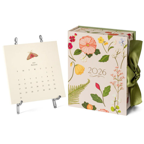 Karen Adams Silver Easel 2026 Desk Calendar 12 Month January 2026 - December 2026