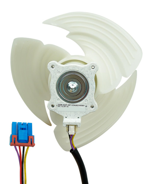 Refrigerator Condenser Fan Motor Assembly EAU63103301 Fit for LG and Kenmore Elite, Replace EAU63103302 ODM-033F-5B71 AP6235485 4509126 Electronics Ice Maker Fridge Cooling Fan Motor, DC12V 1A 4-pin