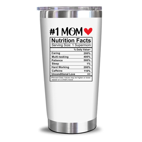 NewEleven Gifts For Mom From Daughter Son Kids - Unique Thanks Giving Gift For Mom Wife, New Mother Mama, Pregnant Mama - Birthday Gifts Ideas For Mum - 20 Oz Stainless Steel White Tumbler