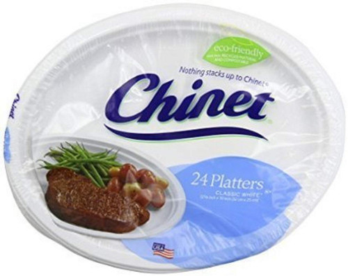 Chinet Premium 12 5/8 x 10-Inch Paper Platters, 24 ct - 2 Pack