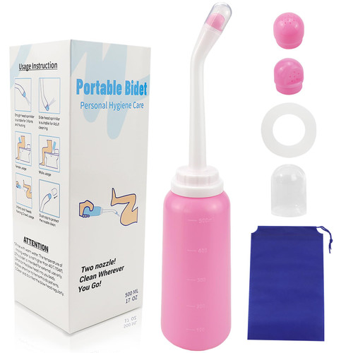 500ml Reusable Vaginal Cleansing System - Postpartum Douche Bottle with Scale for Personal Hygiene Care-Women's Intimate Irrigator&Cleaner