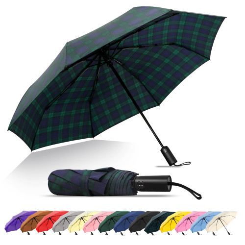 SoulRain plaid travel umbrella compact size,auto open close Folding small umbrellas for rain mini,portable resistant umbrella men&women(plaid)