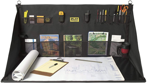 Plan Station PRO WS3800 Portable Standing Desk, Workbench, Station, Storage for Jobsite, Garage, Office, Shop, Hanging Work Surface, Black