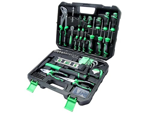 multicomp PRO Tool Kit, 183-Piece, Screwdriver, Bit & Ratchet Handle, Pliers, Hex Key, 5M Tape, Hammer, Fasteners