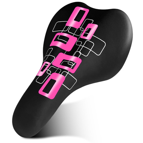 Soeenaper Bike Seat for 14 16 18 20 24 Inch Kids Bike Saddle Child Comfort Bike Replacement Saddle for Girls Boys Bike 6010(Pink)