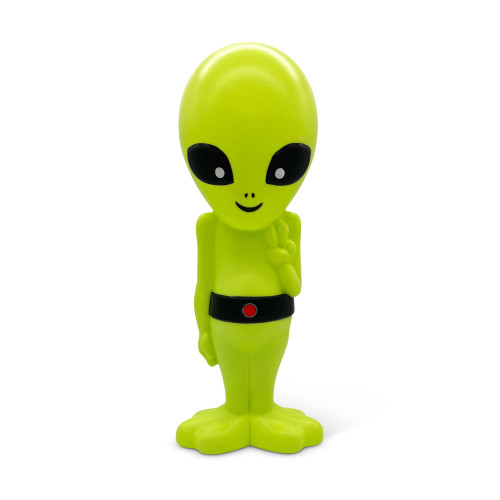 Goofballs 24-Inch Lighted Alien Novelty Blow Mold Light – Cute Retro Green Martian with Peace Sign – Indoor/Outdoor Display, Sci-Fi Decor, Unique Yard Art with Plug-in Lights