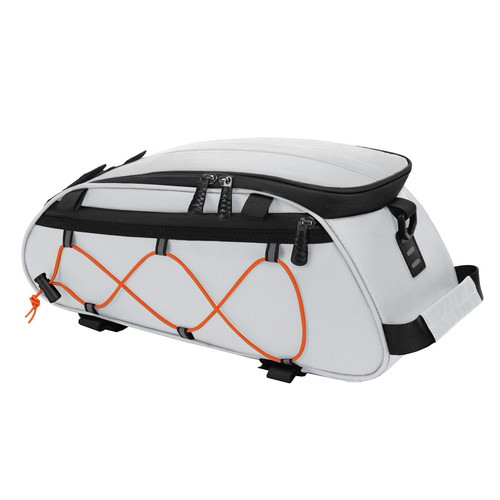 MOSISO Bike Rack Bag with 2 Removable Panniers, Waterproof Bike Trunk Cooler Storage Handbag Insulated Bicycle Rear Seat Pouch, Bicycle Storage Saddle Shoulder Bag Cycling Luggage Pouch, Silver