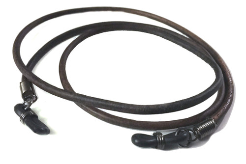 De Suave PRIMO LEATHER - EXTRA LONG (American Brown) Eyeglass Cord, Eyeglass Holder, Sunglass Strap or Glasses Strap