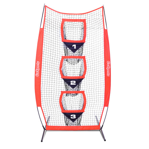 GoSports 8 ft x 4 ft Football Training Vertical Target Net - Improve QB Throwing Accuracy - Includes Bow Type Frame and Portable Carry Case