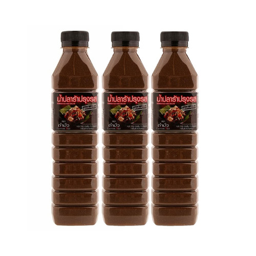 Tummour Thai Fermented Fish Sauce Nam Pla Ra Pla Dak Asian Thai Lao Food Papaya Salad Plara น้ำ ปลาร้า แซป ไมค์ Ships from USA 500ml bottle Choose your Quantity (500ml, 3)