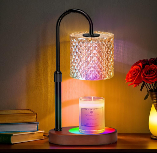 Engpure Candle Warmer Lamp with 8 Colors LED Changing and Timer Dimmer, Candle Warmer with RGB Model Height Adjustable for All Size Scented Candles with 2 Bulbs, Christmas Gift for Mom, Wife,Friends