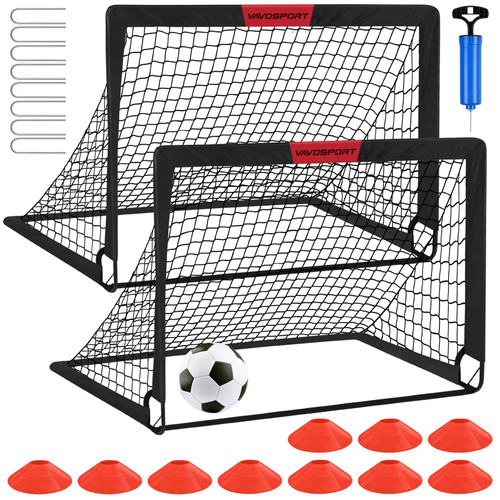Kids Soccer Goals for Backyard Set - 2 of 4' x 3' Portable Soccer Goal Training Equipment, Pop Up Toddler Soccer Net with Soccer Ball, Stocking Stuffers for Kids Youth Outdoor Games, Sports Play Gifts