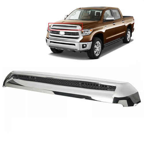 Tundra Front Upper Hood Bulge Molding - New Chrome Front Upper Hood Scoop Modling Bulge Compatibel with 2014-2021 Toyota Tundra 76180-0C030