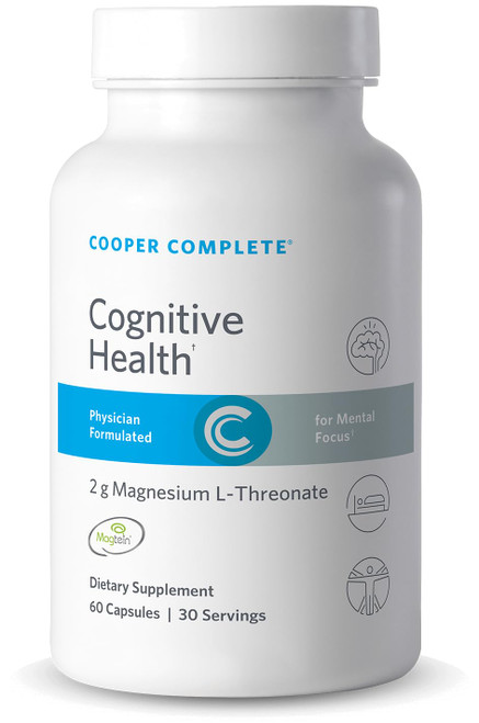 Cooper Complete Cognitive Health 2 g Magnesium L-Threonate (Magtein). 60 Gluten-Free, Vegetarian Capsules. 30 Servings