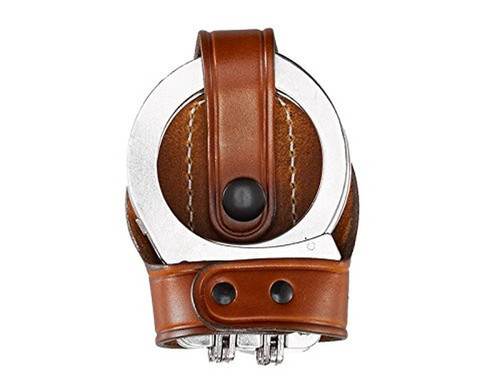 Aker Leather Products Bikini Handcuff Case, Hinged Aker Leather 603 Bikini Handcuff Case, Hinged, Tan