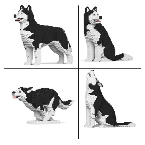 JEKCA Husky 4-in-1 Pack 01S-M01 | Dog Plastic Building Blocks | Age 14+