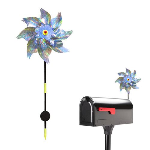 JUJINXIN Bird deterrents for Mailbox,Reflective pinwheels Bird Deterrent,Magnetic Reflective pinwheels,for use with Iron or Steel mailboxes.
