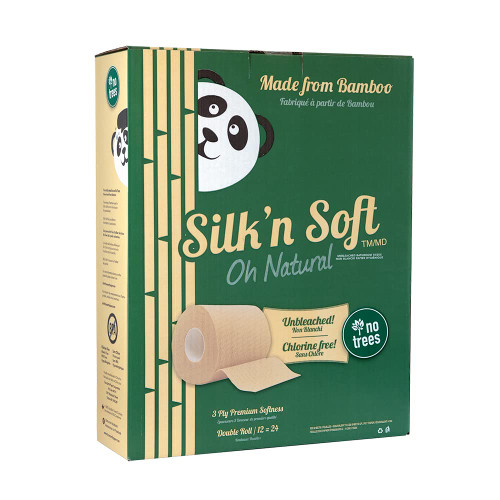 Silk'n Soft Unbleached Bamboo Toilet Paper - Tree-Free Environment Safe Biodegradable Septic-Safe Strong Dependable Panda Friendly Absorbent Bathroom Tissue 3-Ply Chlorine Free (12 Rolls) Silk'n Soft Unbleached Bamboo Toilet Paper - Tree-Free Environment Safe Biodegradable Septic-Safe Strong Dependable Panda Friendly Absorbent Bathroom Tissue 3-Ply Chlorine Free (12 Rolls)