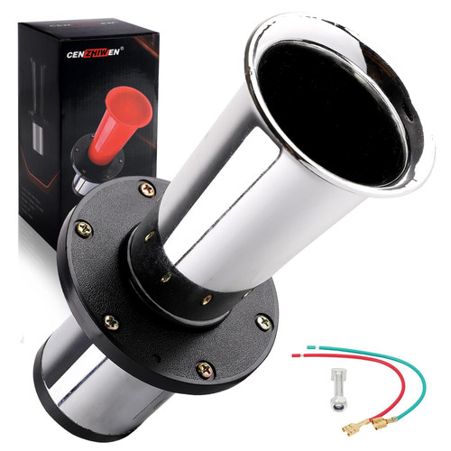 OOGA Air Horn 12V 110DB Aooga Ahooga Horn Complete Kit - Antique Classic Vintage Old Car Sound for Hot Rod, Model T, Golf Cart with Wire (1920s Air Horn) (silvery)